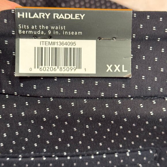 Hilary Radley Bermuda Shorts Womens XXL Navy/Off-White Stretch Preppy Beach NEW - Picture 4 of 13